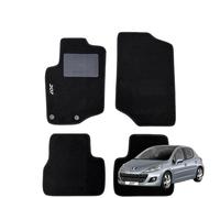 W-Parts Serie 4 TAPPETI - TAPPETINI in Moquette Neri per 207 dal 2006 al 2012 con battitacco Cucito, Bottoni di Fissaggio e Striscia Antiscivolo