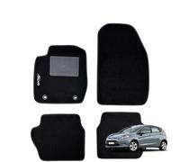 W-Parts Serie 4 TAPPETI - TAPPETINI in Moquette Neri per Fiesta VI dal 2008 al 2011 con battitacco Cucito, Bottoni di Fissaggio e Striscia Antiscivolo