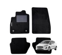 SERIE 4 TAPPETI - TAPPETINI IN MOQUETTE NERI PER FORD FIESTA VII 2017 E HYBRID