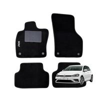 W-Parts Serie 4 TAPPETI - TAPPETINI in Moquette Neri per Golf 7 2012 al 2019 con battitacco Cucito, Bottoni di Fissaggio e Striscia Antiscivolo