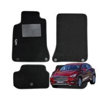 W-Parts Serie 4 TAPPETI - TAPPETINI in Moquette su misura Neri per INFINITY Q30 dal 2015 in poi - con battitacco, Bottoni di Fissaggio e Striscia Antiscivolo