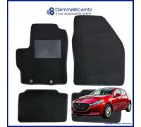 W-Parts Serie 4 TAPPETI - TAPPETINI in Moquette Neri per MAZDA 2 dal 2020 in poi