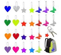 W Rxkiocs 24 Pezzi Riflettenti Stella Pendente Riflettente Pendenti Riflettenti Facile da Appendere Luce Altamente Riflettente Adatto per Vestiti Scuola Borse Corsa Equitazione Animali Domestici