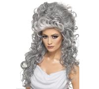 W Smiffys Medeia Witch Parrucca Riccia Grigia In Nylon