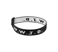 W.W.J.D. - Braccialetto unisex con monogramma stampato, regolabile, orecchini a cerchio da donna, Misura unica, Nylon, Nessuna pietra preziosa