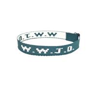 W.W.J.D. - Braccialetto unisex con stampa monogramma, regolabile, con anelli per orecchie, Misura unica, Nylon, Nessuna pietra preziosa