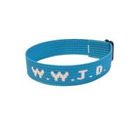 W.W.J.D. - Braccialetto unisex con stampa monogramma, regolabile, con anelli per orecchie, Misura unica, Nylon, Nessuna pietra preziosa