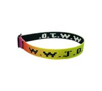 W.W.J.D. - Orecchini a cerchio alla moda da donna, con monogramma stampato, cinturino da polso, unisex, braccialetto regolabile, Misura unica, Nylon, Nessuna pietra preziosa