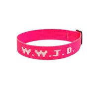W.W.J.D. - Orecchini a cerchio alla moda da donna, con monogramma stampato, cinturino da polso, unisex, braccialetto regolabile, Misura unica, Nylon, Nessuna pietra preziosa