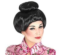 W WIDMANN 01509 - Parrucca da fantasma, colore: nero, giapponese, carnevale, festa a tema