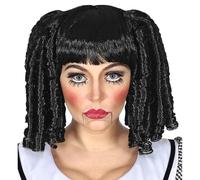 W WIDMANN MILANO Moda per feste, Parrucca per bambola, Colore nero vibrante, Trecce eleganti, Capelli sintetici leggeri, Personalizzabile, Facile da pulire, Accessori disponibili