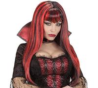W WIDMANN MILANO Party Fashion 02073 - Parrucca da vampiro, rosso-nera, capelli sintetici, parrucca lunga, gotica, Halloween, carnevale