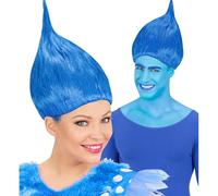 W WIDMANN MILANO Party Fashion 02099 - Perücke Troll, blau, Kobold, Karneval, Mottoparty