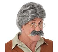 W WIDMANN MILANO Party Fashion 02369 - Parrucca Geppetto, con barba, grigia, capelli sintetici, parrucca capelli corti, nonno