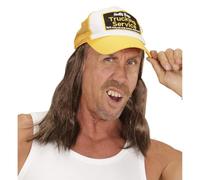 W WIDMANN MILANO Party Fashion 05934 - Trucker Cap mit Haaren, Verstellbar, Cap, Hut, Kopfschmuck, Accessoire, Mottoparty, Karneval