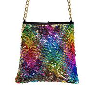 W WIDMANN MILANO Party Fashion 10018 - Borsa reversibile paillettes arcobaleno/oro, retrò, accessorio, carnevale, festa a tema