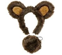 W WIDMANN MILANO Party Fashion 10116 - Set di costumi da orso, cerchietto con orecchie e coda, marrone, animale, festa a tema, carnevale