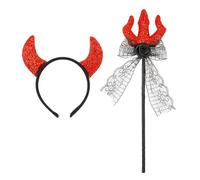 WIDMANN MILANO PARTY FASHION 10321 - Set costume da diavolo, corna e tricacco, per Halloween, carnevale, feste a tema, Multicolore, Taglia Unica