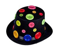 WIDMANN MILANO PARTY FASHION W 11763 - Cappello a cilindro con bottoni colorati, in feltro, cappello, copricapo, clown, circo, festa in maschera, carnevale