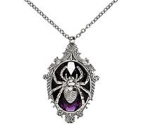 W WIDMANN MILANO Party Fashion 12466 - Collana con ragno e pietra preziosa, collana da vampiro, carnevale, Halloween, festa a tema