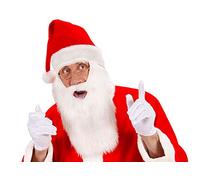 W WIDMANN MILANO Party Fashion 1496H - Cappello da Babbo Natale, con barba, in peluche, copricapo, accessorio, Babbo Natale, Natale, festa a tema, carnevale