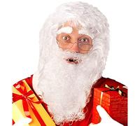 W WIDMANN MILANO Party Fashion - 1518S - Perücke Weihnachtsmann, grau, mit maxi Bart, Schnurrbart und Augenbrauen, Nikolaus, Weihnachten, Karneval, Mottoparty