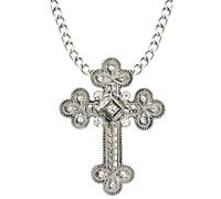 W WIDMANN MILANO Party Fashion 17011 - Collana con croce di strass, croce con pietre, gioielli, collare, religione, carnevale, festa a tema