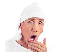 W WIDMANN MILANO Party Fashion 3331S - Berretto da notte con pompon, accessorio per travestimento da sonnambulo durante feste a tema o carnevale, bianco