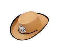 W WIDMANN MILANO Party Fashion 37714 - Cappello da cowboy in feltro, marrone chiaro, per bambini, gilet selvaggio, carnevale, festa a tema