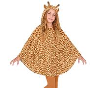 W WIDMANN MILANO Party Fashion 48158 - Costume da giraffa per bambini, poncho con cappuccio, copertina, festa a tema, carnevale
