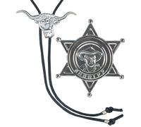 W WIDMANN MILANO Party Fashion 5018C - Set di gioielli da cowboy, papillon e stella, Wild West, carnevale, festa a tema