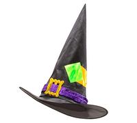 W WIDMANN MILANO Party Fashion - 5372D - Modellierbarer Hexen Hut, Schwarz, Zauberer, Magier, Accessoire, Zubehör, Karneval, Halloween, Mottoparty