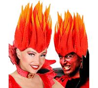 W WIDMANN MILANO Party Fashion 6153D - Parrucca Diabolo, rosso-arancio, acconciatura a fiamma, parrucca di capelli sintetici, festa a tema, carnevale
