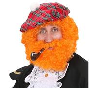 W WIDMANN MILANO Party Fashion 6494A - Parrucca con barba, arancione, per diversi personaggi, festa in maschera, carnevale