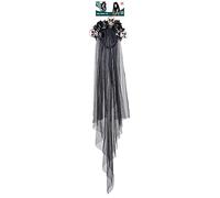 W WIDMANN MILANO Party Fashion 68566 - Velo da sposa con teschi e rose nere, Dia de los Muertos, Halloween, accessorio