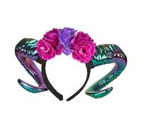 W WIDMANN MILANO Party Fashion 68567 - Corna di montone con fiori, cerchietto per capelli, strega, Halloween, accessorio