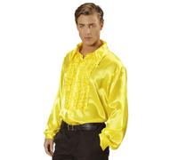 W WIDMANN MILANO Party Fashion - 70 anni di camicie con volant da uomo, camicia Disco Fever lucida, carnevale, festa a tema