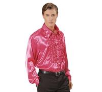 W WIDMANN MILANO Party Fashion - 70 Anni di Camicie con Volant da Uomo, Camicia Disco Fever Lucida, Carnevale, Festa a Tema