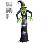 W WIDMANN MILANO Party Fashion 75043 - Strega gonfiabile e luminosa con soffiatore integrato, 244 cm, decorazione, Halloween