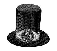 W WIDMANN MILANO Party Fashion 85321 - Cappello di Halloween con ragnatela e medaglione a forma di teschio, cappello a cilindro, Halloween, festa in maschera