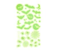 WIDMANN 86850 - Adesivi Decorativi Fosforescenti per Halloween, Pipistrelli, Ragni, Ragnatele, Stelle, Decorazioni, Feste A Tema, 21x15 Cm