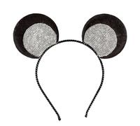 WIDMANN MILANO PARTY FASHION 86866 86866 - Orecchie da topo con strass argentati, cerchietto per capelli, per feste a tema, carnevale, donna, multicolore, taglia unica