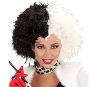 W WIDMANN MILANO Party Fashion 93320 - Parrucca Demonia, bianco e nero, Malefizia, Halloween, carnevale, festa a tema