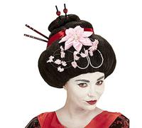 W WIDMANN MILANO Party Fashion 93335 - Parrucca da geisha, nera, chignon, capelli sintetici, giapponese, acconciatura a spillo