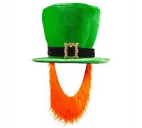 W WIDMANN MILANO Party Fashion 9508P - Cappello a cilindro verde con fibbia e barba rossa, San Patrizio, Irlanda, folletto, cappello, copricapo, accessorio, carnevale, festa a tema
