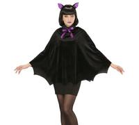 W WIDMANN MILANO Party Fashion 96893 - Costume pipistrello, poncho, orecchie, set di costumi, accessori per costumi, Halloween, carnevale, feste a tema
