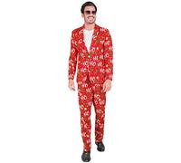 W WIDMANN MILANO Party Fashion - Costume Babbo Natale da uomo, giacca e pantaloni, completo natalizio, abito natalizio