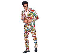W WIDMANN MILANO Party Fashion - Completo anni '60 in stile pop art, giacca e pantaloni, completo, costumi in maschera