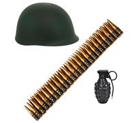 W WIDMANN MILANO Party Fashion - Accessori per costumi Set militare con elmetto, cintura con cartucce e granata a mano, adatto per il carnevale