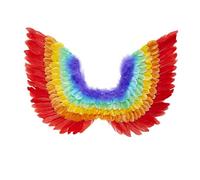 W WIDMANN MILANO Party Fashion 00649 - Ali piumate, colori arcobaleno, accessorio per costume, accessorio, carnevale, festa a tema